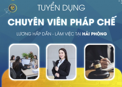 TUYỂN DỤNG CHUYÊN VIÊN PHÁP CHẾ TẠI HẢI PHÒNG